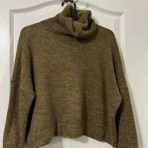 Green turtleneck sweater